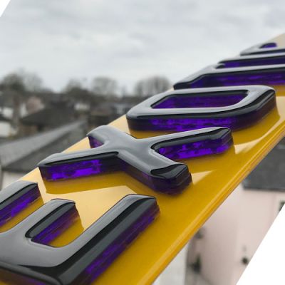 4D Gel Black Neon Purple 5mm Replacement Number Plates