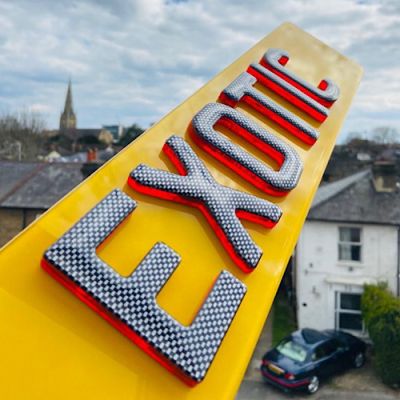 4D Gel Graphite Carbon Neon Red 5MM Replacement Number Plates