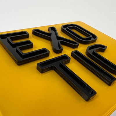 4D GHOST BLACK MOTORBIKE NUMBER PLATES (9"x7")