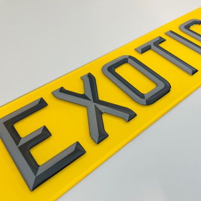 3D Gel Shadow Raised Domed Gloss Black Number Plates