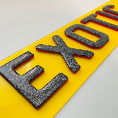 4D Glitter Gel Red Replacement Number Plates