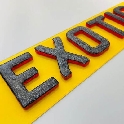 4D Glitter Gel Red 5MM Replacement Number Plates