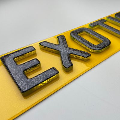 4D Glitter Gel Yellow 5MM Replacement Number Plates