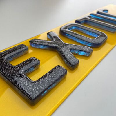 4D Glitter Gel Blue 5MM Replacement Number Plates