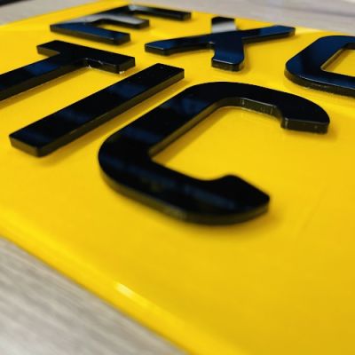 3D GEL BLACK MOTORBIKE NUMBER PLATES (9"x7")