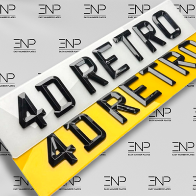 4D RETRO BEVELLED REPLACEMENT NUMBER PLATES