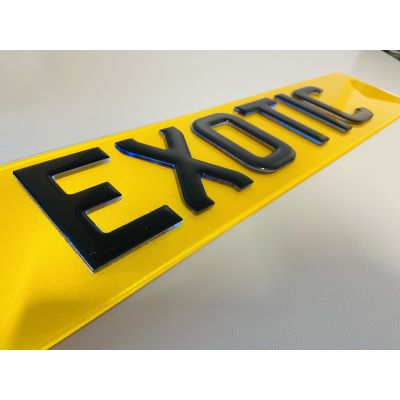 4D Gel Black Neon Blue Replacement Number Plates