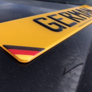 German Font 3d Gel Black Number Plates