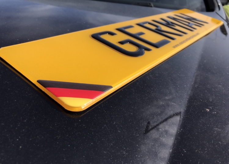 German Font 3d Gel Black Number Plates
