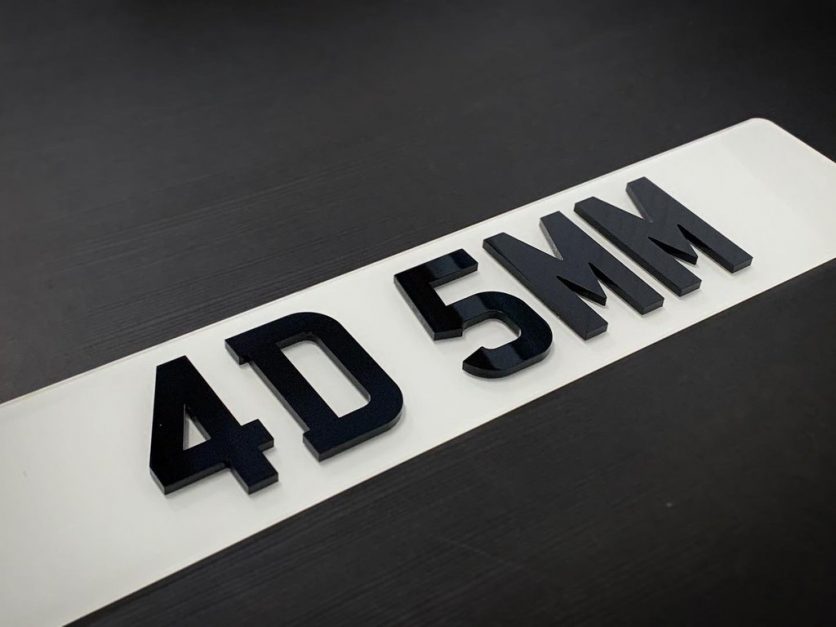 4D 5MM GLOSS BLACK REPLACEMENT NUMBER PLATES - Easy Plates