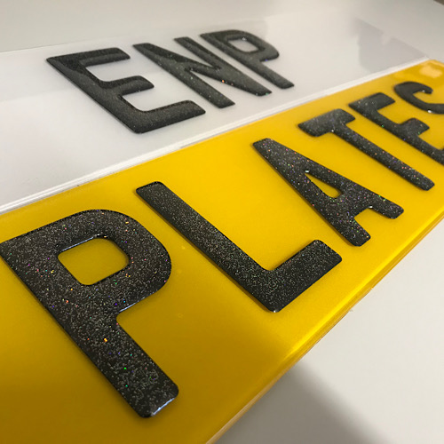 3D Glitter Gel Replacement Number Plates